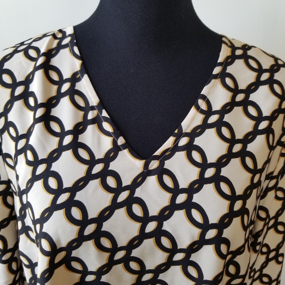 CHICO'S Equestrian Black Red Horse Riding Long Sleeve Top Size 12 Large - Picture 2 of 7